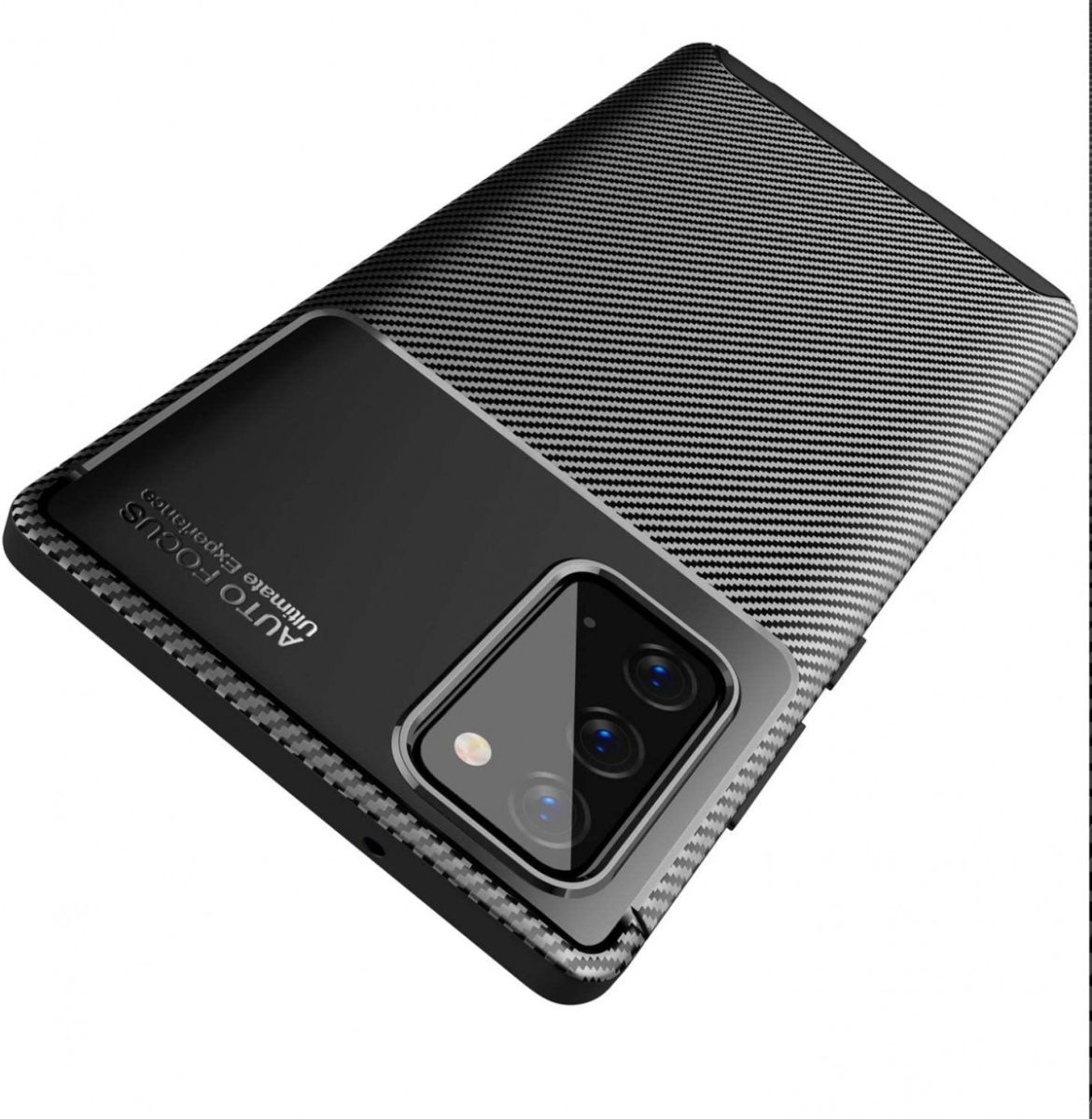 Samsung Galaxy Note 20 Hoesje Siliconen Carbon Back Cover Zwart afbeelding 5