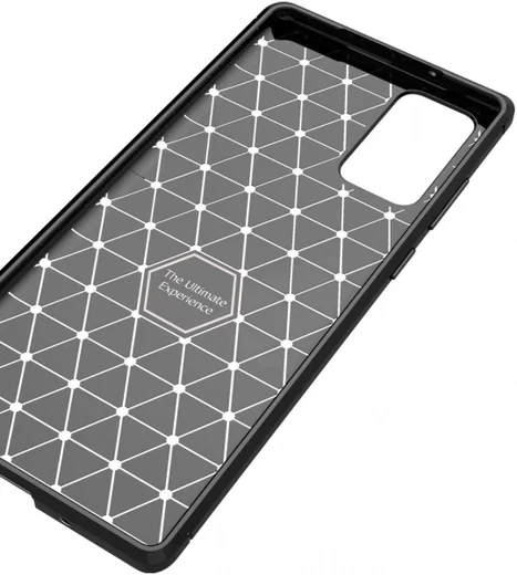 Samsung Galaxy Note 20 Hoesje Siliconen Carbon Back Cover Zwart afbeelding 8