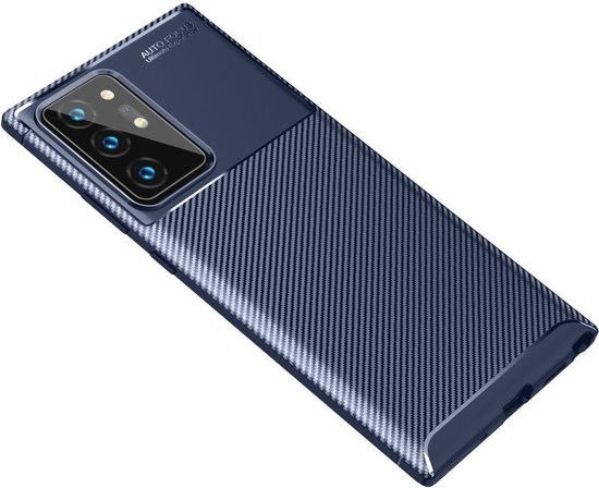Samsung Galaxy Note 20 Ultra Siliconen Carbon Hoesje Blauw afbeelding 2