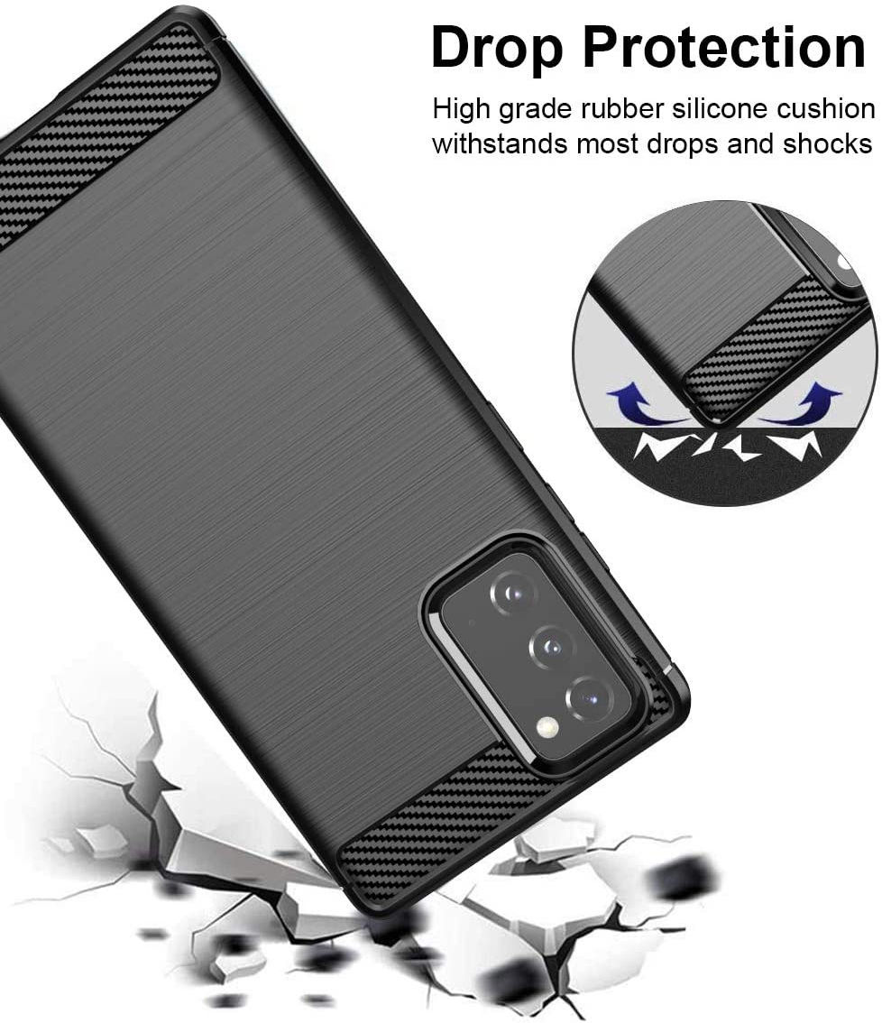 Samsung Galaxy Note 20 Hoesje Geborsteld TPU Flexibel Zwart afbeelding 4