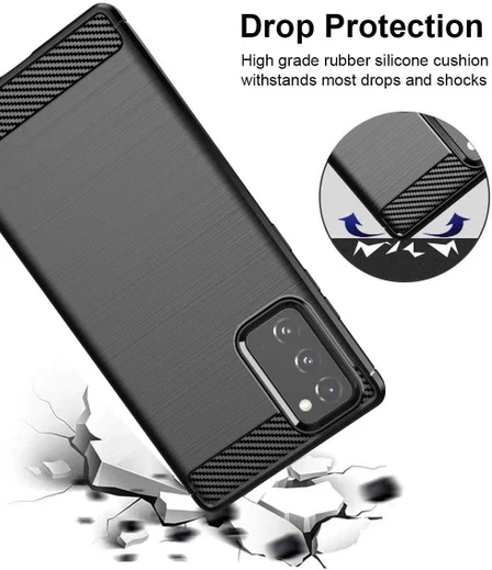 Samsung Galaxy Note 20 Hoesje Geborsteld TPU Flexibel Zwart afbeelding 4
