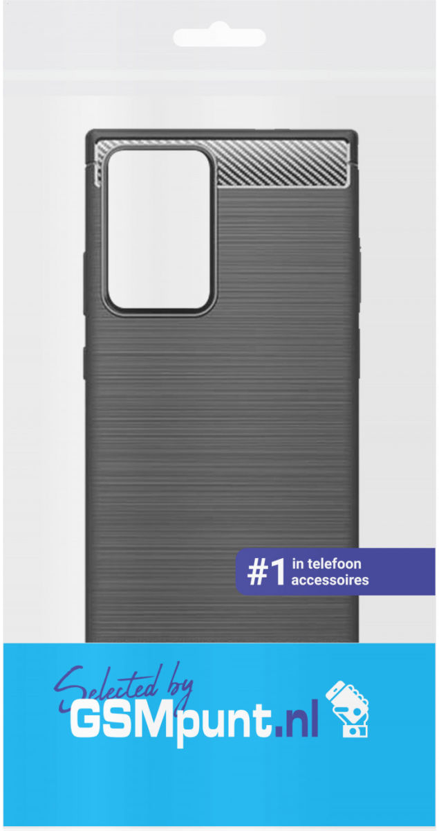 Samsung Galaxy Note 20 Hoesje Geborsteld TPU Flexibel Zwart afbeelding 3