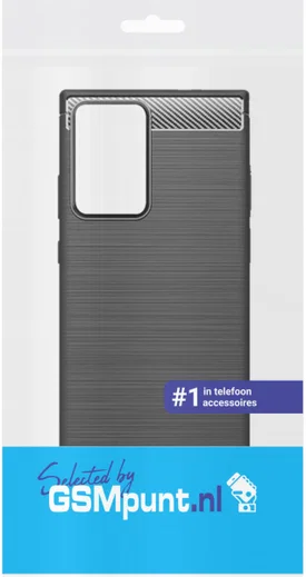 Samsung Galaxy Note 20 Hoesje Geborsteld TPU Flexibel Zwart afbeelding 3