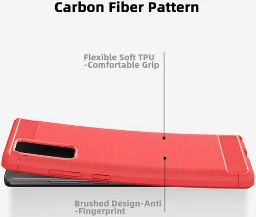 Samsung Galaxy Note 20 Hoesje Geborsteld TPU Flexibel Rood afbeelding 7