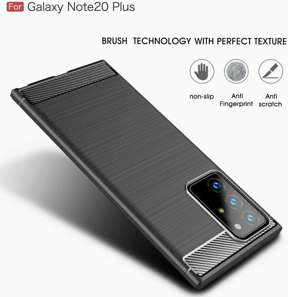 Samsung Galaxy Note 20 Ultra Hoesje Geborsteld TPU Flexibel Zwart afbeelding 3