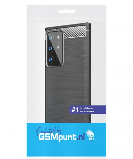 Samsung Galaxy Note 20 Ultra Hoesje Geborsteld TPU Flexibel Zwart afbeelding 2