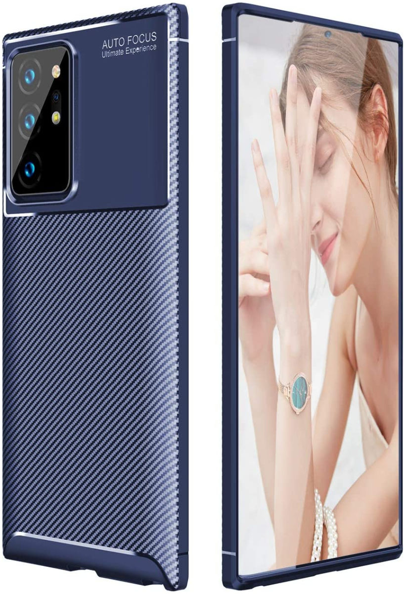 Samsung Galaxy Note 20 Ultra Hoesje Geborsteld TPU Flexibel Blauw afbeelding 1