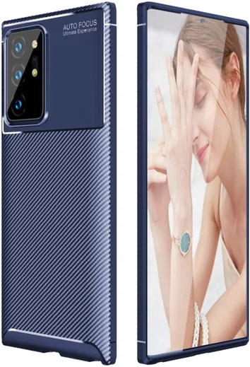 Samsung Galaxy Note 20 Ultra Hoesje Geborsteld TPU Flexibel Blauw afbeelding 1