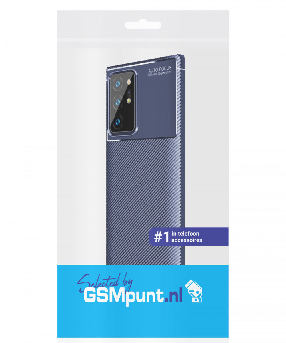Samsung Galaxy Note 20 Ultra Hoesje Geborsteld TPU Flexibel Blauw afbeelding 2