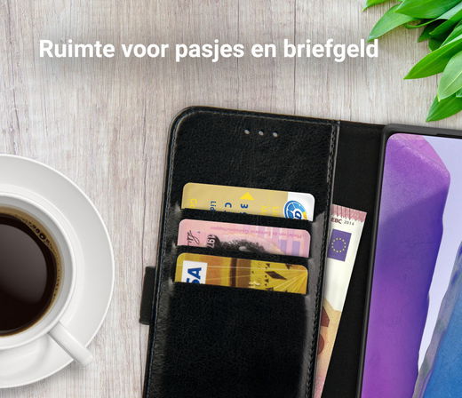 Rosso Element Galaxy Note 20 Hoesje Book Cover Wallet Case Zwart afbeelding 9