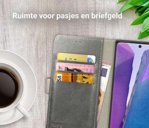 Rosso Element Galaxy Note 20 Hoesje Book Cover Wallet Case Grijs afbeelding 8