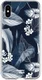 HappyCase Apple iPhone XS Flexibel TPU Hoesje Blue Leaves Print afbeelding 1