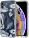 HappyCase Apple iPhone XS Flexibel TPU Hoesje Blue Leaves Print afbeelding 2