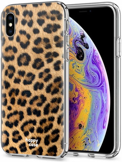 HappyCase Apple iPhone XS Flexibel TPU Hoesje Wilde Panter Print afbeelding 2
