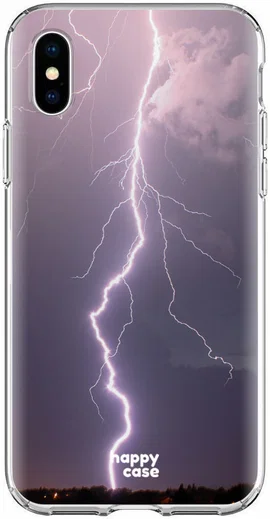 HappyCase Apple iPhone XS Flexibel TPU Hoesje Bliksem Print afbeelding 1
