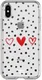 HappyCase Apple iPhone XS Flexibel TPU Hoesje Stip Hartjes Print afbeelding 1