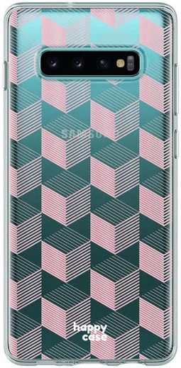 HappyCase Galaxy S10 Flexibel TPU Hoesje Blokjes Print afbeelding 1
