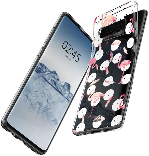 HappyCase Galaxy S10 Flexibel TPU Hoesje Flamingo Print afbeelding 4
