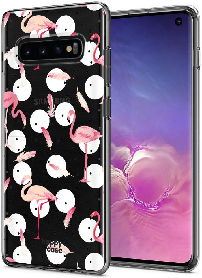 HappyCase Galaxy S10 Flexibel TPU Hoesje Flamingo Print afbeelding 2
