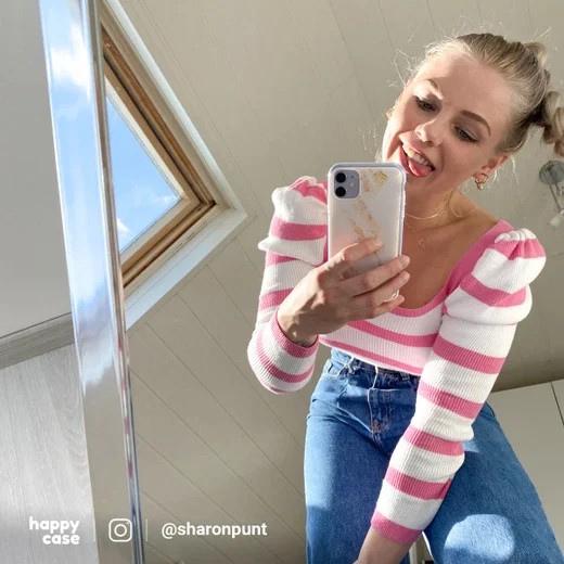HappyCase Galaxy S10 Flexibel TPU Hoesje Pink Marmer Print afbeelding 5