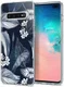 HappyCase Galaxy S10 Plus Flexibel TPU Hoesje Blue Leaves Print afbeelding 2