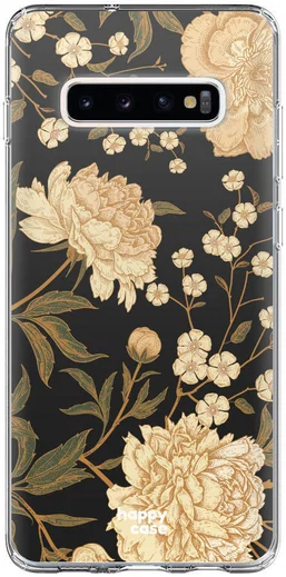 HappyCase Galaxy S10 Plus Flexibel TPU Hoesje Gele Rozen Print afbeelding 1