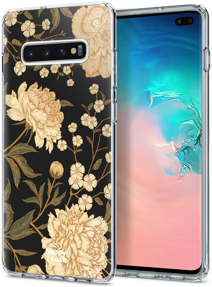 HappyCase Galaxy S10 Plus Flexibel TPU Hoesje Gele Rozen Print afbeelding 2