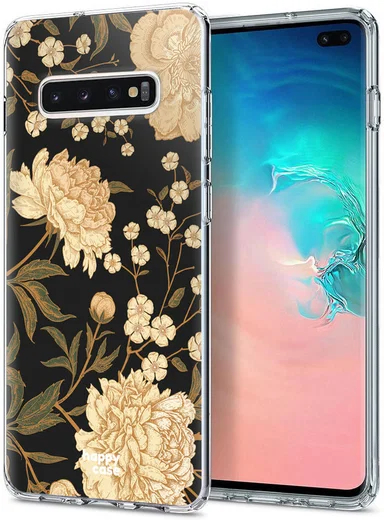 HappyCase Galaxy S10 Plus Flexibel TPU Hoesje Gele Rozen Print afbeelding 2