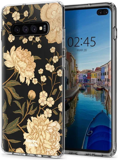 HappyCase Galaxy S10 Plus Flexibel TPU Hoesje Gele Rozen Print afbeelding 4