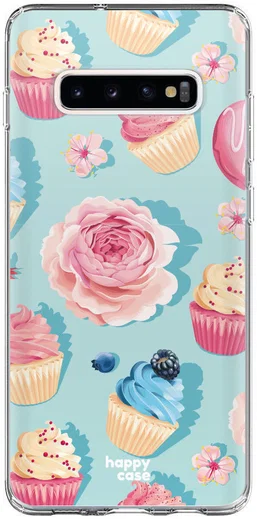 HappyCase Galaxy S10 Plus Flexibel TPU Hoesje Toetjes Print afbeelding 1