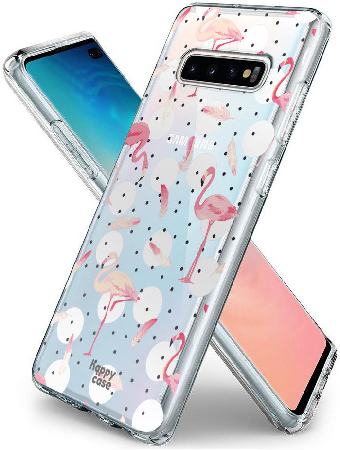 HappyCase Galaxy S10 Plus Flexibel TPU Hoesje Flamingo Print afbeelding 4