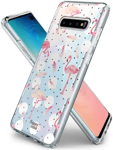 HappyCase Galaxy S10 Plus Flexibel TPU Hoesje Flamingo Print afbeelding 4