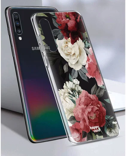 HappyCase Samsung Galaxy A70 Flexibel TPU Hoesje Rozen Print afbeelding 4