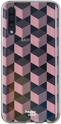 HappyCase Samsung Galaxy A70 Flexibel TPU Hoesje Blokjes Print afbeelding 1