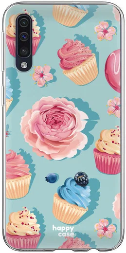HappyCase Samsung Galaxy A70 Flexibel TPU Hoesje Toetjes Print afbeelding 1