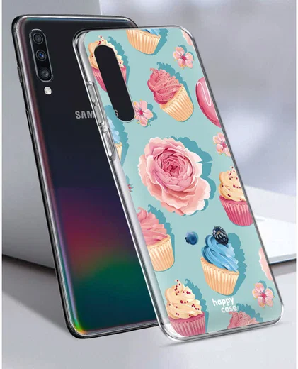 HappyCase Samsung Galaxy A70 Flexibel TPU Hoesje Toetjes Print afbeelding 4