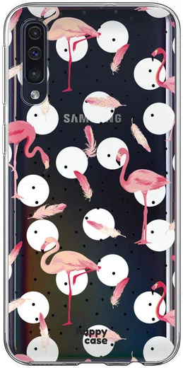 HappyCase Samsung Galaxy A70 Flexibel TPU Hoesje Flamingo Print afbeelding 1