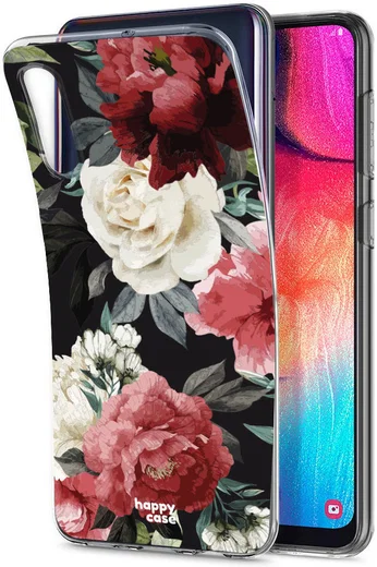 HappyCase Samsung Galaxy A50 Hoesje Flexibel TPU Rozen Print afbeelding 4