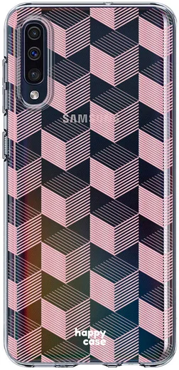 HappyCase Samsung Galaxy A50 Hoesje Flexibel TPU Blokjes Print afbeelding 1