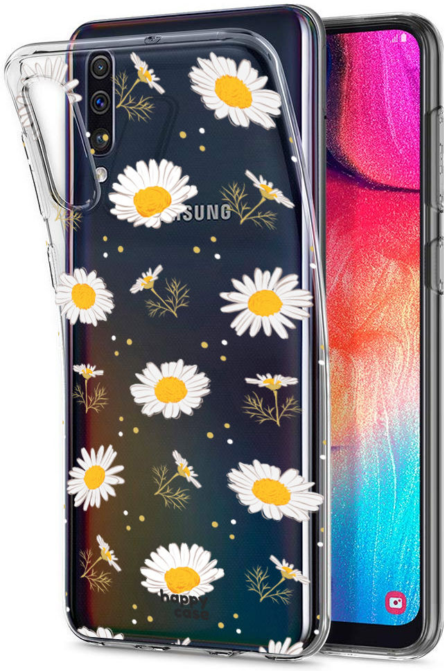 HappyCase Samsung Galaxy A50 Hoesje Flexibel TPU Bloemen Print afbeelding 2
