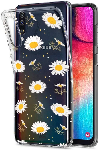 HappyCase Samsung Galaxy A50 Hoesje Flexibel TPU Bloemen Print afbeelding 2