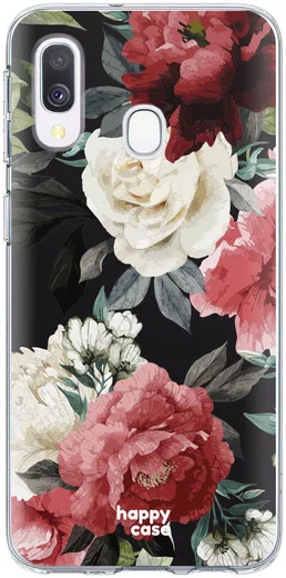 HappyCase Samsung Galaxy A40 Flexibel TPU Hoesje Rozen Print afbeelding 1