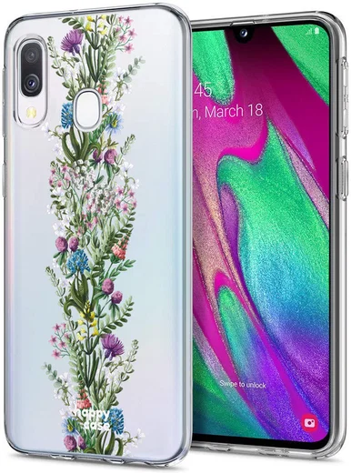 HappyCase Samsung Galaxy A40 Flexibel TPU Hoesje Floral Print afbeelding 2
