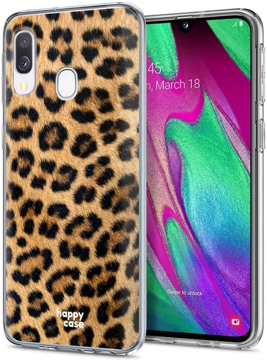 HappyCase Samsung Galaxy A40 Flexibel TPU Hoesje Wilde Panter Print afbeelding 2