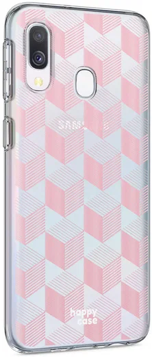 HappyCase Samsung Galaxy A40 Flexibel TPU Hoesje Blokjes Print afbeelding 5