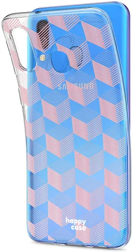 HappyCase Samsung Galaxy A40 Flexibel TPU Hoesje Blokjes Print afbeelding 4