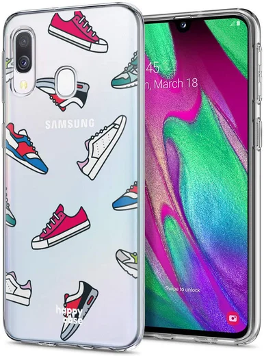 HappyCase Samsung Galaxy A40 Flexibel TPU Hoesje Sneaker Print afbeelding 2