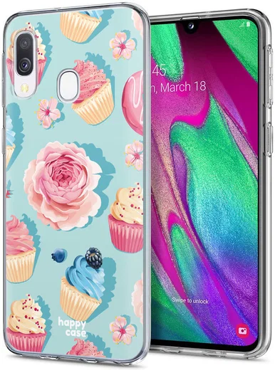 HappyCase Samsung Galaxy A40 Flexibel TPU Hoesje Toetjes Print afbeelding 2