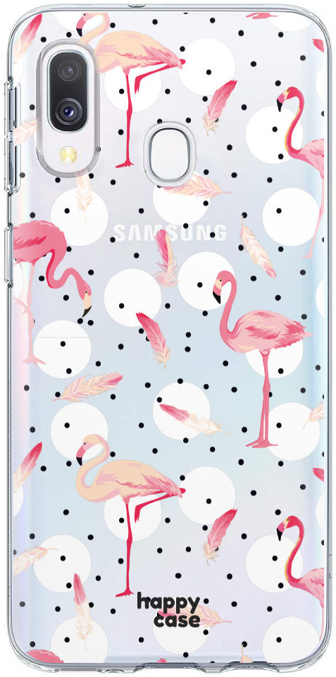 HappyCase Samsung Galaxy A40 Flexibel TPU Hoesje Flamingo Print afbeelding 1