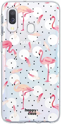 HappyCase Samsung Galaxy A40 Flexibel TPU Hoesje Flamingo Print afbeelding 1